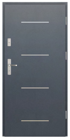 Wiked Premium INOX 3B  - Set dvere + zárubňa + kľučka
