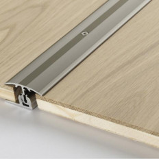 Transition profile in aluminium for engineered wood flooring Stainless steel, floor coverings 8–18 mm, solid steel, 1739875, 100