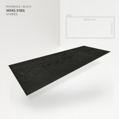 Obkladový panel Modee - Slab Stone essence Monreale Black WMS 518S 2800x1175x4 mm Stripes
